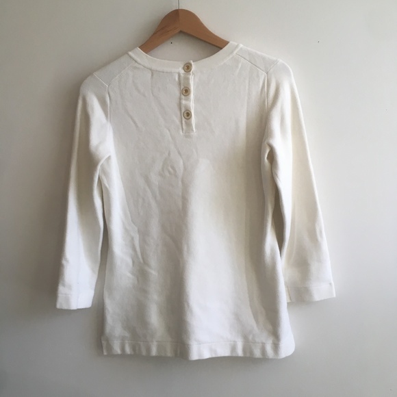 2 for 25 💥 Banana Republic White Knit with 3-button detail at the back sz M - Picture 3 of 5
